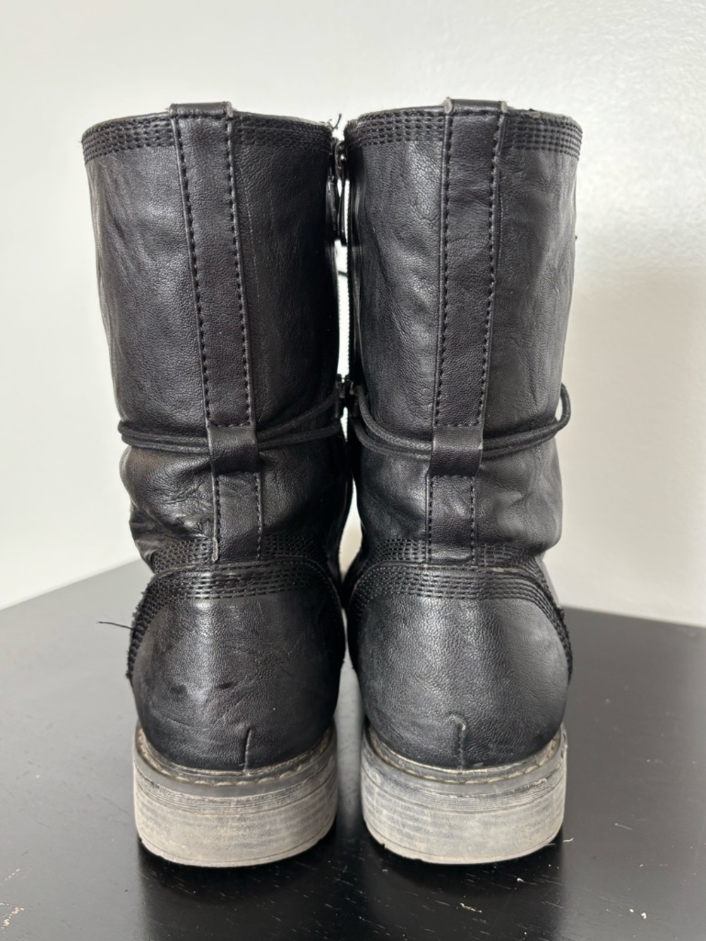 *READ Extreme by Eddie Marc Black Lace-Up Combat Boots Women 10 Grunge Goth Moto - Picture 3 of 16